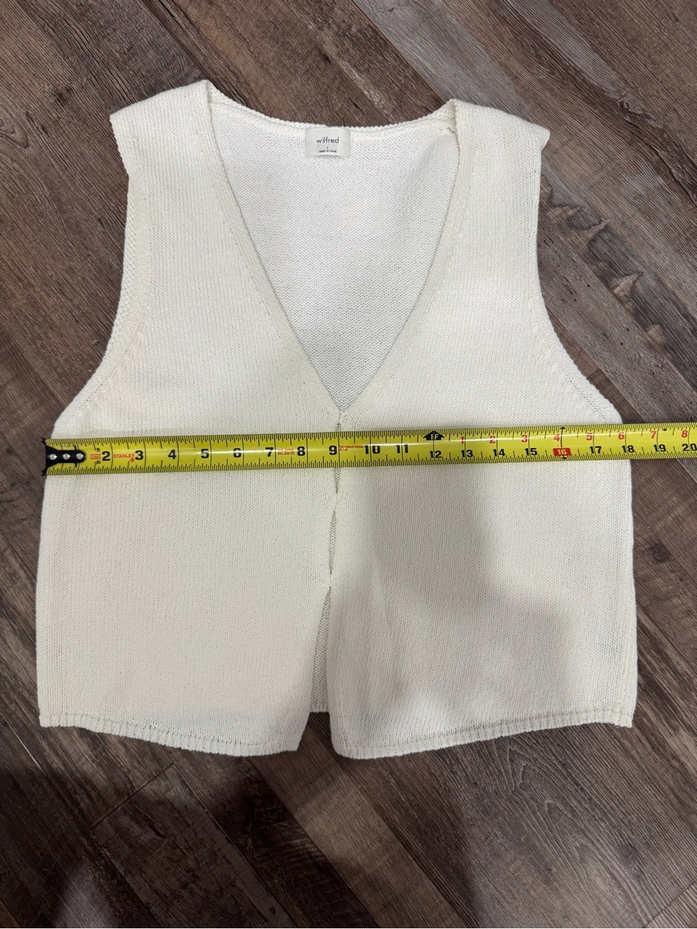 Aritzia Wilfred Cream Textured Knit V-Neck Sleeveless Top size Lg - Picture 4 of 7